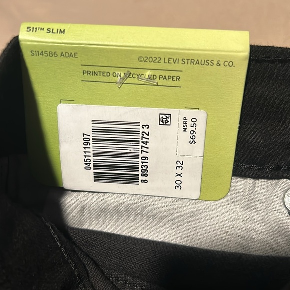 Men’s Levis performance 511 slim Black 30 x 32 - Picture 5 of 5